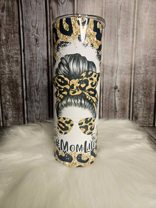 Leopard Print Mom Life Tumbler